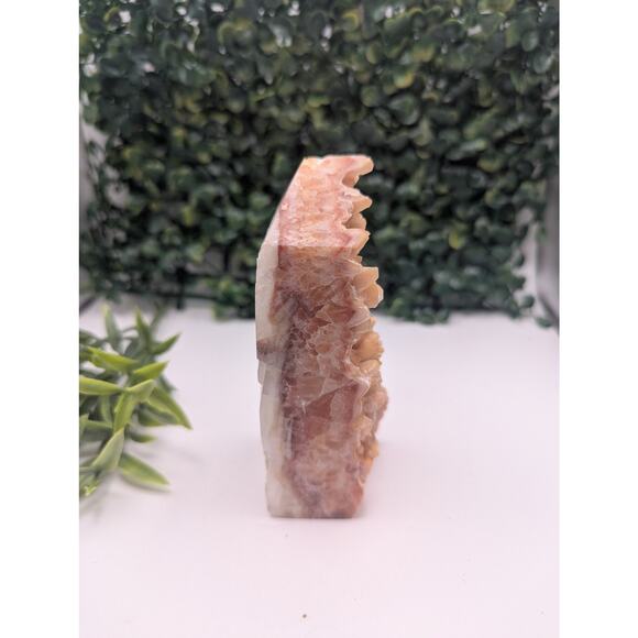 Semi Polished dog tooth calcite specimen crystal book end natural witchy - Picture 1 of 5